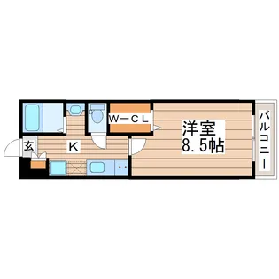 ウルス宮城野【3階】の間取り