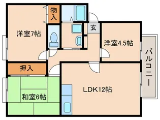 ヴィレッジ花水木A棟【2階】の間取り