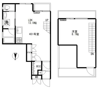 第7丸仙ハイツ【4階】の間取り