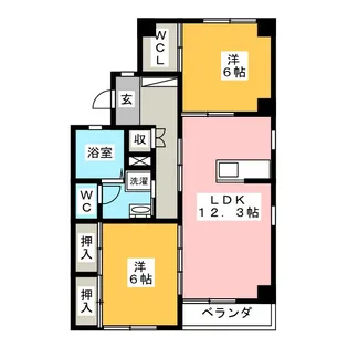 アンシャンテ神ノ輪 B【3階】の間取り