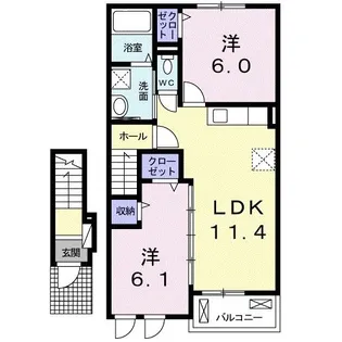 ボヌール・メゾンA【2階】の間取り