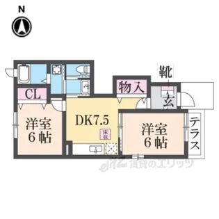 クレセント【1階】の間取り