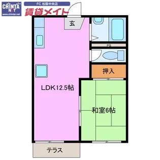 コーポベルウッド【1階】の間取り