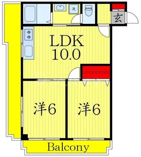 第二若木コーポ【3階】の間取り