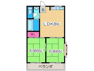 ノウブルハイツ平野【2階】の間取り