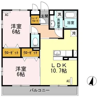 ソレアード【3階】の間取り