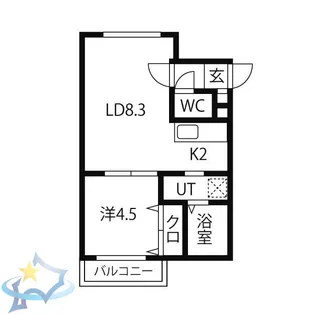 ルジュール琴似【3階】の間取り