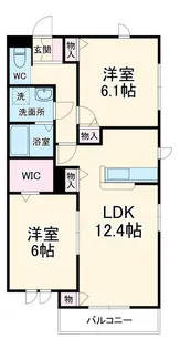 デュラアサヒC棟【2階】の間取り