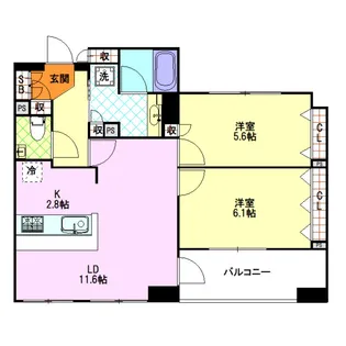 ランドステージ大山【4階】の間取り