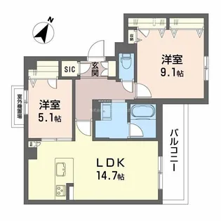 シャーメゾン ヴィア レクタ【3階】の間取り