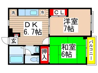 カサベルテ新検見川2B【2階】の間取り