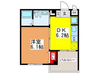 ペ-スネ-ジュ足代北【7階】の間取り