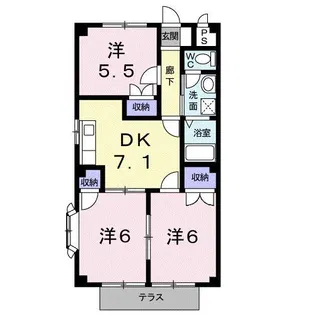 グリ-ン14【1階】の間取り