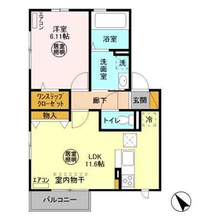 ラシーヌ陽光台【1階】の間取り