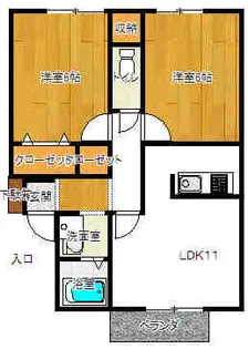 フローラ中央II【2階】の間取り
