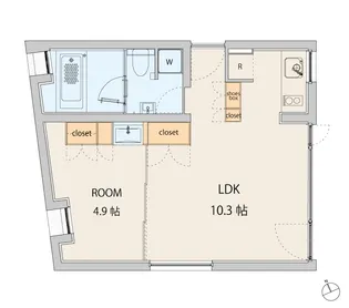 コートモデリア四谷荒木町【5階】の間取り