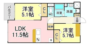 福岡県北九州市門司区西海岸2【マンション】の間取り