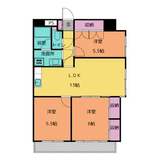 ブラッサム鵜の森【4階】の間取り