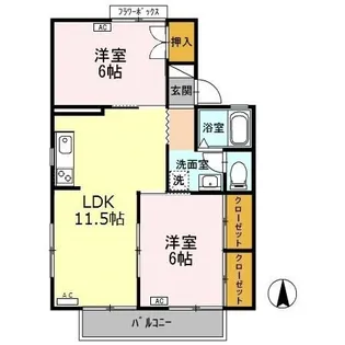 セジュールおおはし【2階】の間取り