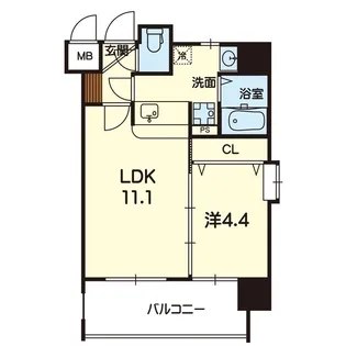 ヒーローマンション九品寺【7階】の間取り