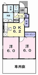 ビッグ シャトーE【1階】の間取り