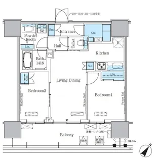 HARUMIFLAG PORT VILLAGE A棟【9階】の間取り