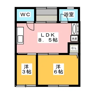 十一屋ハイツ【2階】の間取り