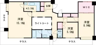 センターハイツ梅ヶ丘【7階】の間取り