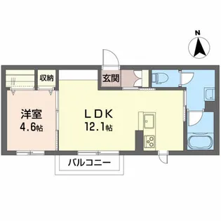 プロヌーブ新白河II【1階】の間取り