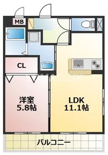 S-FORT熊本県立大学前【5階】の間取り