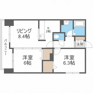 グレイスコート北18条【7階】の間取り