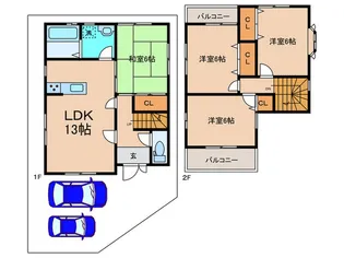 京都府城陽市平川車塚【一戸建】の間取り