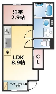 玉名市六田アパート(仮)【1階】の間取り