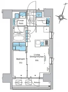 ルフォンプログレ神田プレミア【8階】の間取り