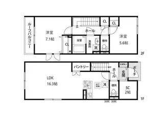 東京都目黒区洗足1【一戸建】の間取り