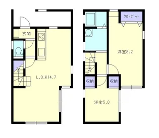 新潟県新潟市中央区堀之内南1【一戸建】の間取り