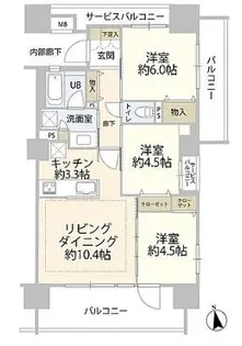 東京都江東区冬木【マンション】の間取り