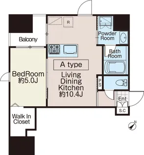 1LDKの間取り画像