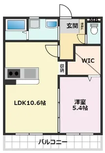 1LDKの間取り画像