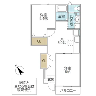 エレガンシア B棟【1階】の間取り