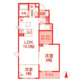 レビジュー洋光台【1階】の間取り