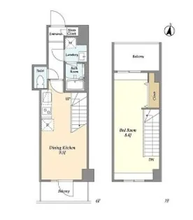東京都新宿区山吹町【マンション】の間取り