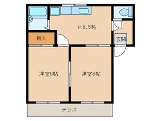 コスモハイツ下林【1階】の間取り