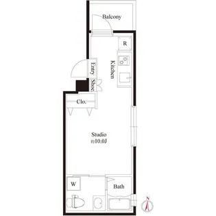 CASA BIANCA(新大橋)【2階】の間取り