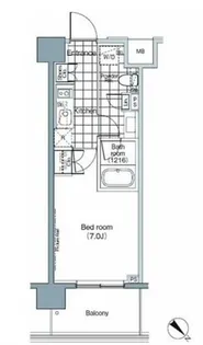 パークハビオ赤坂【6階】の間取り