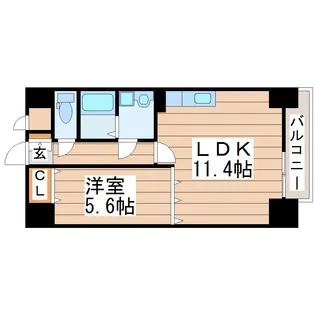 県庁前レジデンス【9階】の間取り