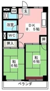 コーポカネヒラ【1階】の間取り