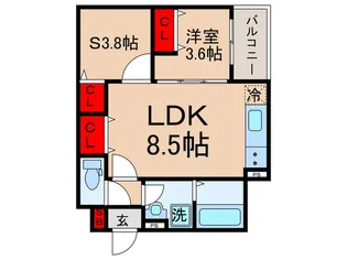 D porta wisteria【3階】の間取り