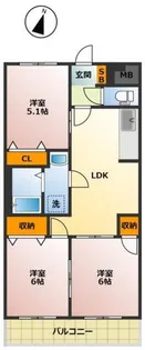 モンレーヴ染地【3階】の間取り