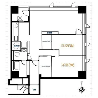 スカイハイツトーカイ【25階】の間取り